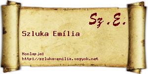 Szluka Emília névjegykártya