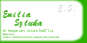 emilia szluka business card